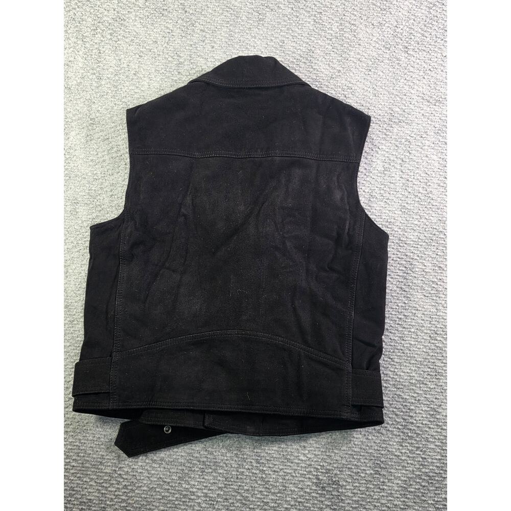 Leather Moto Jacket Vest Biker Edgy Zip Black Womens 2 Lauren Ralph Lauren LRL - Picture 4 of 11
